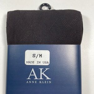 NWT Anne Klein dark brown diamond pattern tights Size S/M